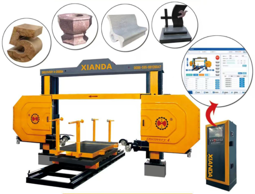 4-осеная CNC бриллиантовая дротовая пила машина для прецизионной резки камня для специальных форм и изогнутых конструкций