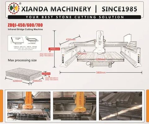 Машина для резки камней Мостовая резальная машина Инфракрасная Мостовая резальная машина Zdqj-450/600/800