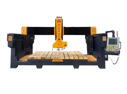 4+1 Осевая мостовая режущая машина с рабочим столом 3200x2000 мм и мотором мощностью 15kw/18.5kw для прецизионной резки камня