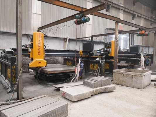 Инфракрасная мостовая пила с лазером для резки камня на базе ПЛК, подходит для крупномасштабной обработки плит из мрамора и гранита