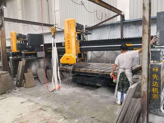 Инфракрасная мостовая пила с лазером для резки камня на базе ПЛК, подходит для крупномасштабной обработки плит из мрамора и гранита