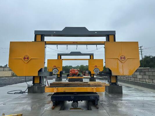 Станок для резки алмазной проволокой с ПЛК и синхронным винтовым приводом для разделения блоков мрамора и гранита размером 3000×3000×1500 мм