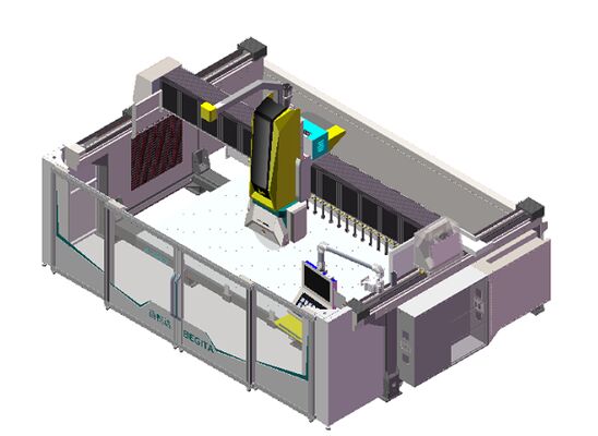5-осевой CNC-маршрутизатор с 20 кВт BT40 шпиндель True 5-осевое одновременное управление и гибридный дизайн стола для прецизионной резки камня