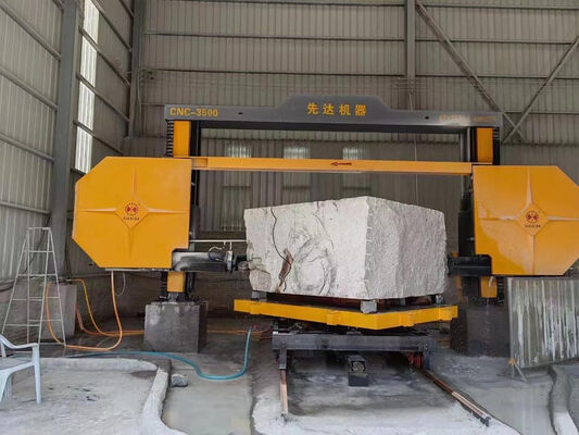 CTS-3500 Four-Axis CNC Diamond Wire Saw Machine with 15KW Main Motor and 50-Ton Screw-Drive Worktable for 3500*3500*2100mm Stone Cutting